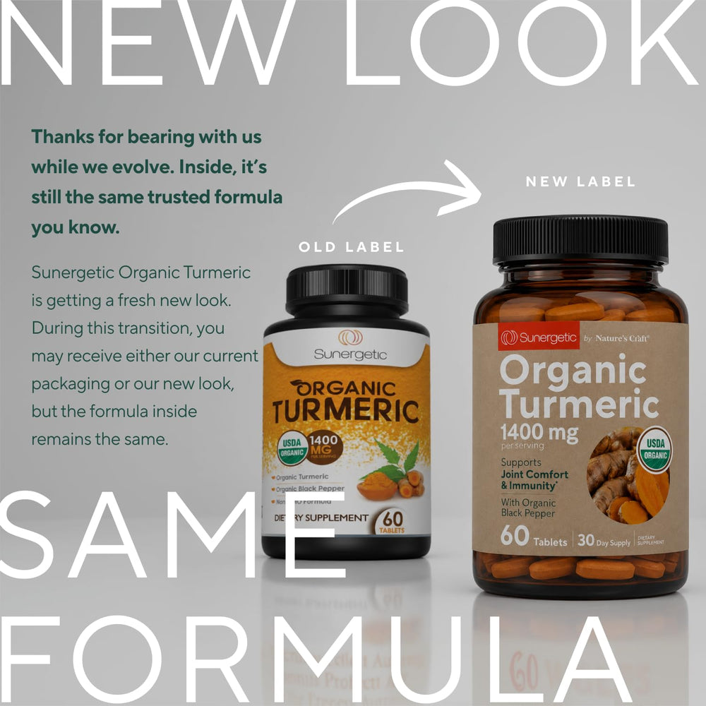 Sunergetic textura de polvo de cúrcuma orgánica; pureza del ingrediente