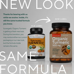 Sunergetic textura de polvo de cúrcuma orgánica; pureza del ingrediente