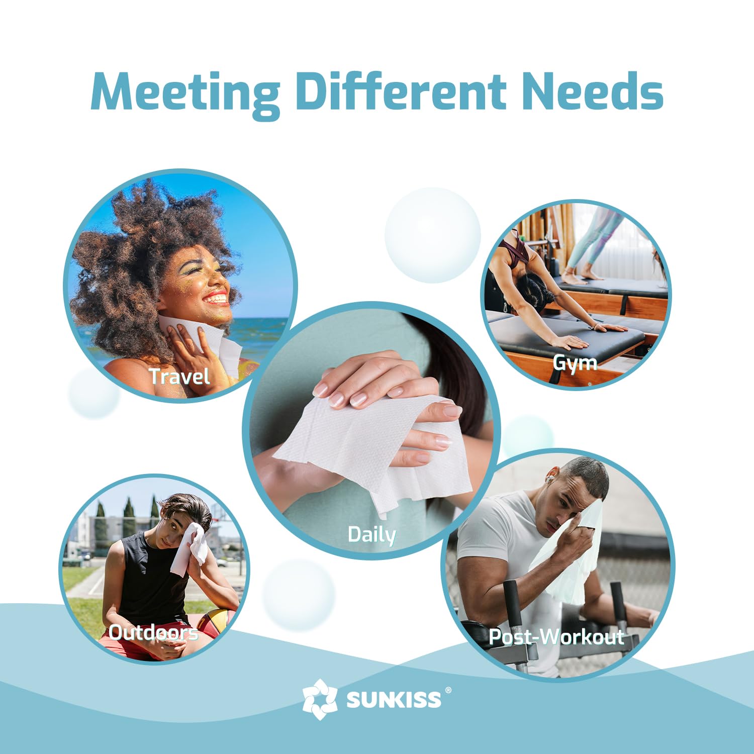 SUNKISS comparación de tamaño con manos que demuestra cobertura efectiva