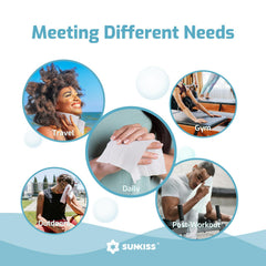 SUNKISS comparación de tamaño con manos que demuestra cobertura efectiva