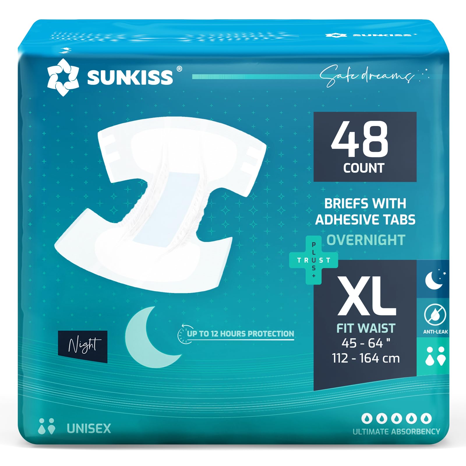 SUNKISS empaque frontal 48 unidades mostrando protección nocturna