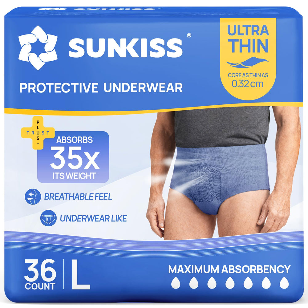 SUNKISS empaque frontal azul mostrando 36 unidades y cómoda organización