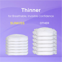 SUNKISS detalle del núcleo absorbente mostrando rápida retención de humedad