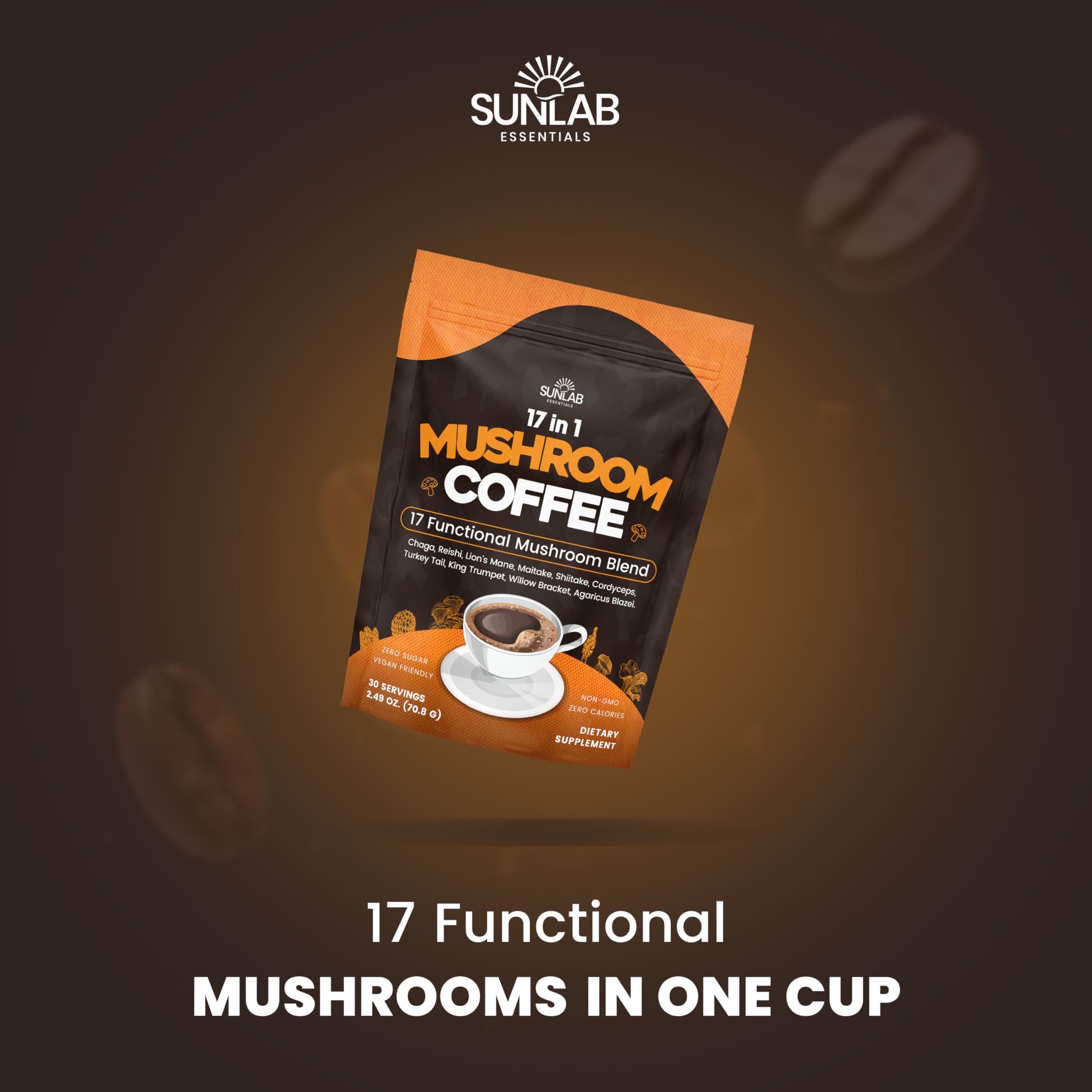 SunLab Essentials taza servida lista para beber, sabor equilibrado