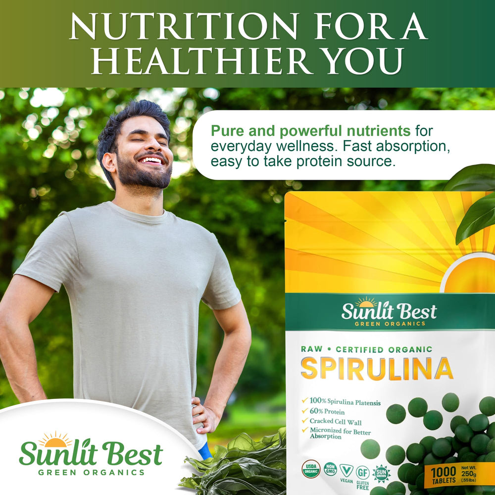 Sunlit Best polvo de spirulina micronizada mostrando color y biodisponibilidad