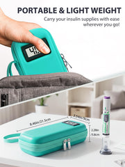 SUNMON estuche en uso dentro de bolso de mano, transporte discreto y seguro