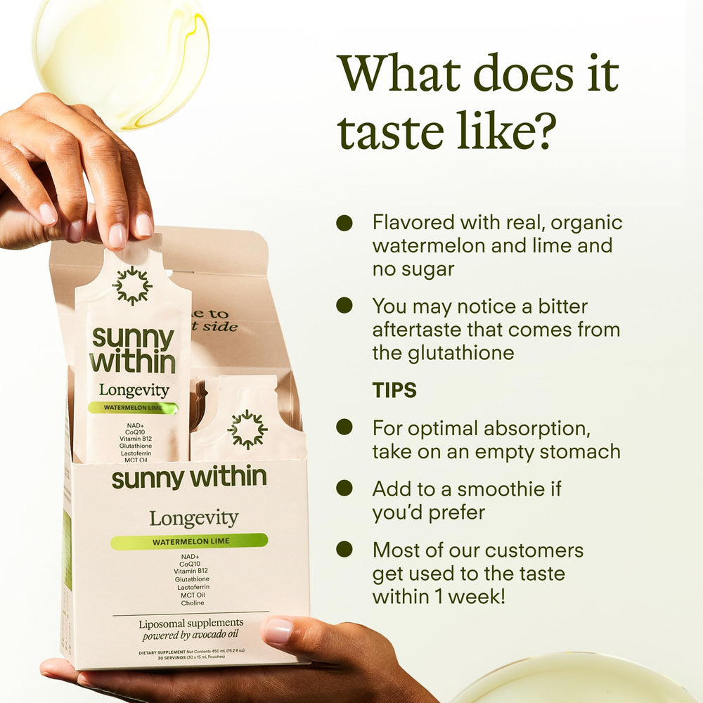 Sunny Within presentación con frutas watermelon lime mostrando sabor natural
