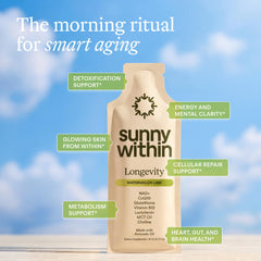 Sunny Within textura del líquido liposomal, ilustrando absorción mejorada