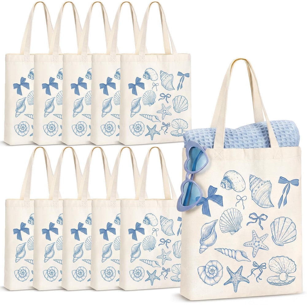 Sunnymove vista frontal del pack de seis bolsas azules, ideal para regalos de fiesta