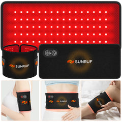 Sunruf alfombra frontal mostrando tamaño y emisores, comodidad portátil