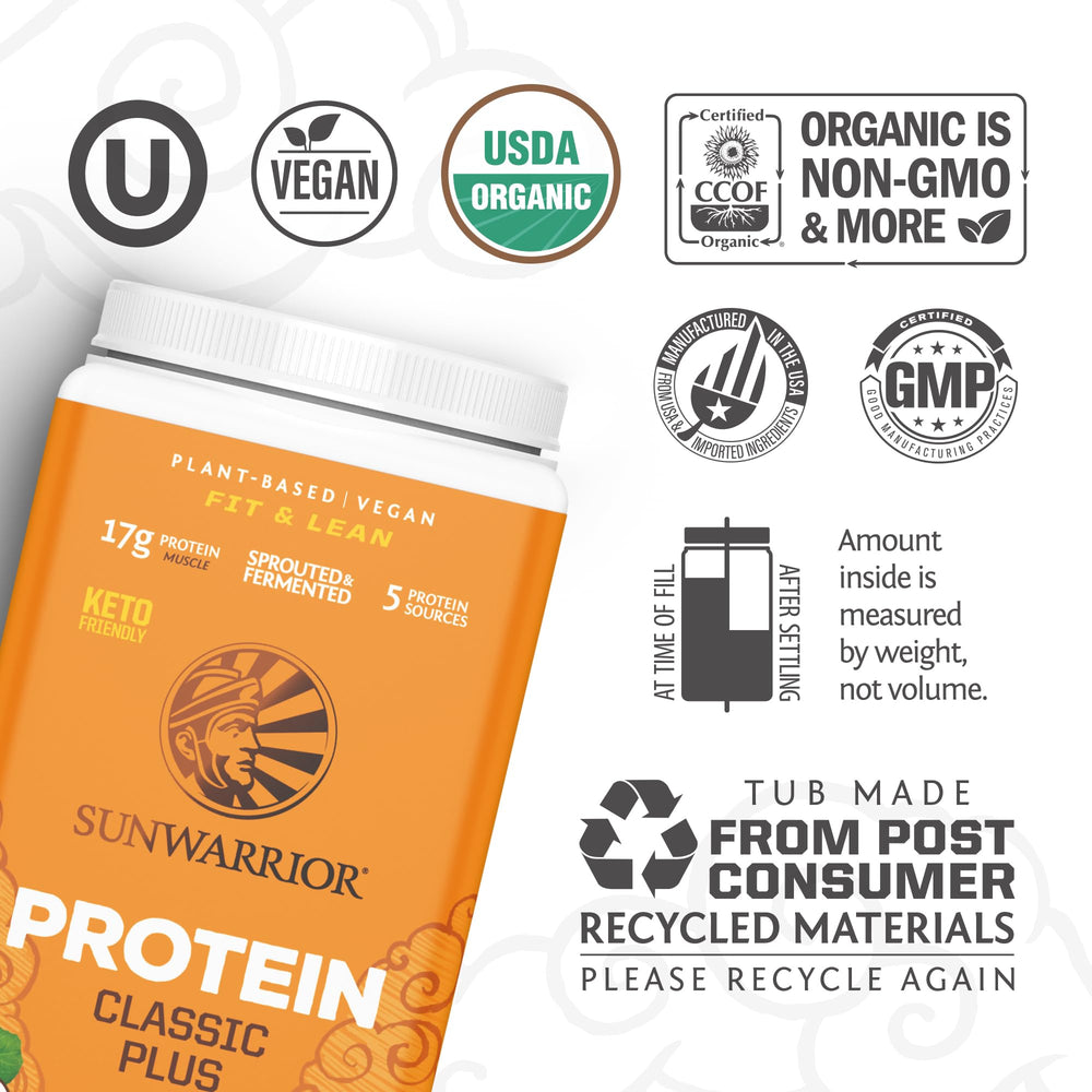 Sunwarrior batido de chocolate servido, aporte proteico rápido