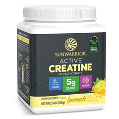 Envase de Sunwarrior Creatine Monohydrate Micronized mostrando diseño frontal y etiqueta clara