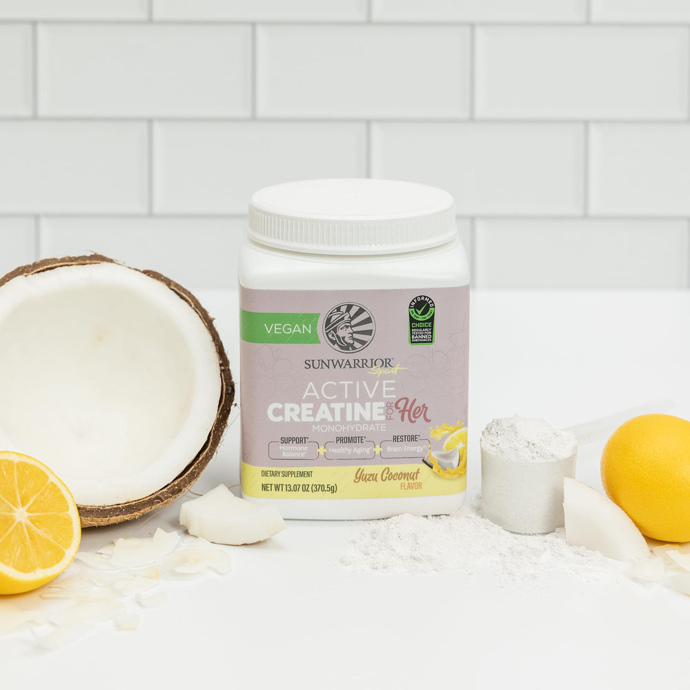 Batido de Sunwarrior Creatina Monohidratada Yuzu Coco tras el entrenamiento.