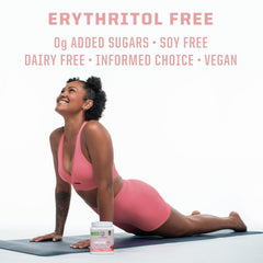 Detalle de la etiqueta Sunwarrior con información nutricional y vegana