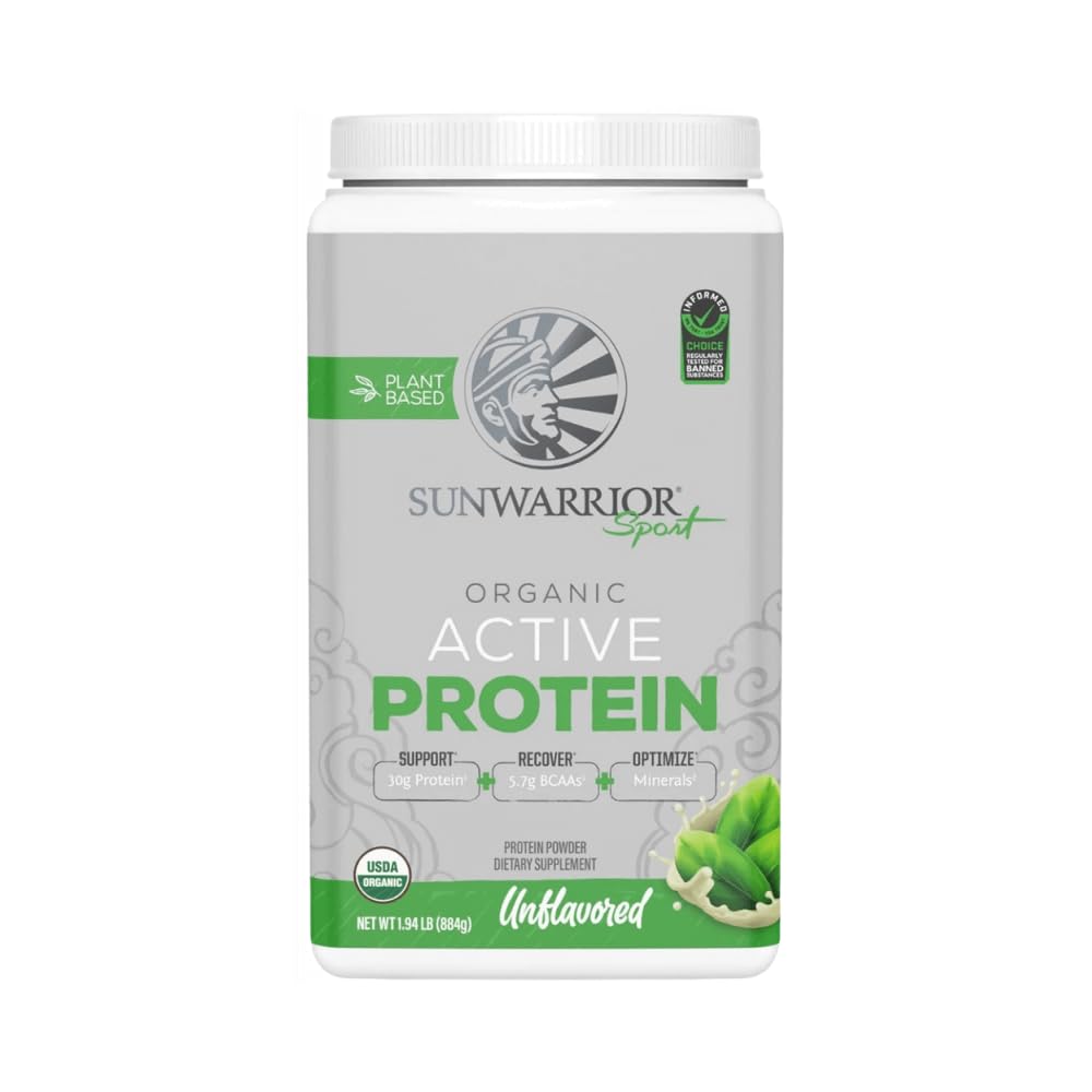 Batido verde hecho con Sunwarrior para recuperación con sabor neutro