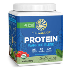 Sunwarrior envase frontal mostrando diseño y raciones