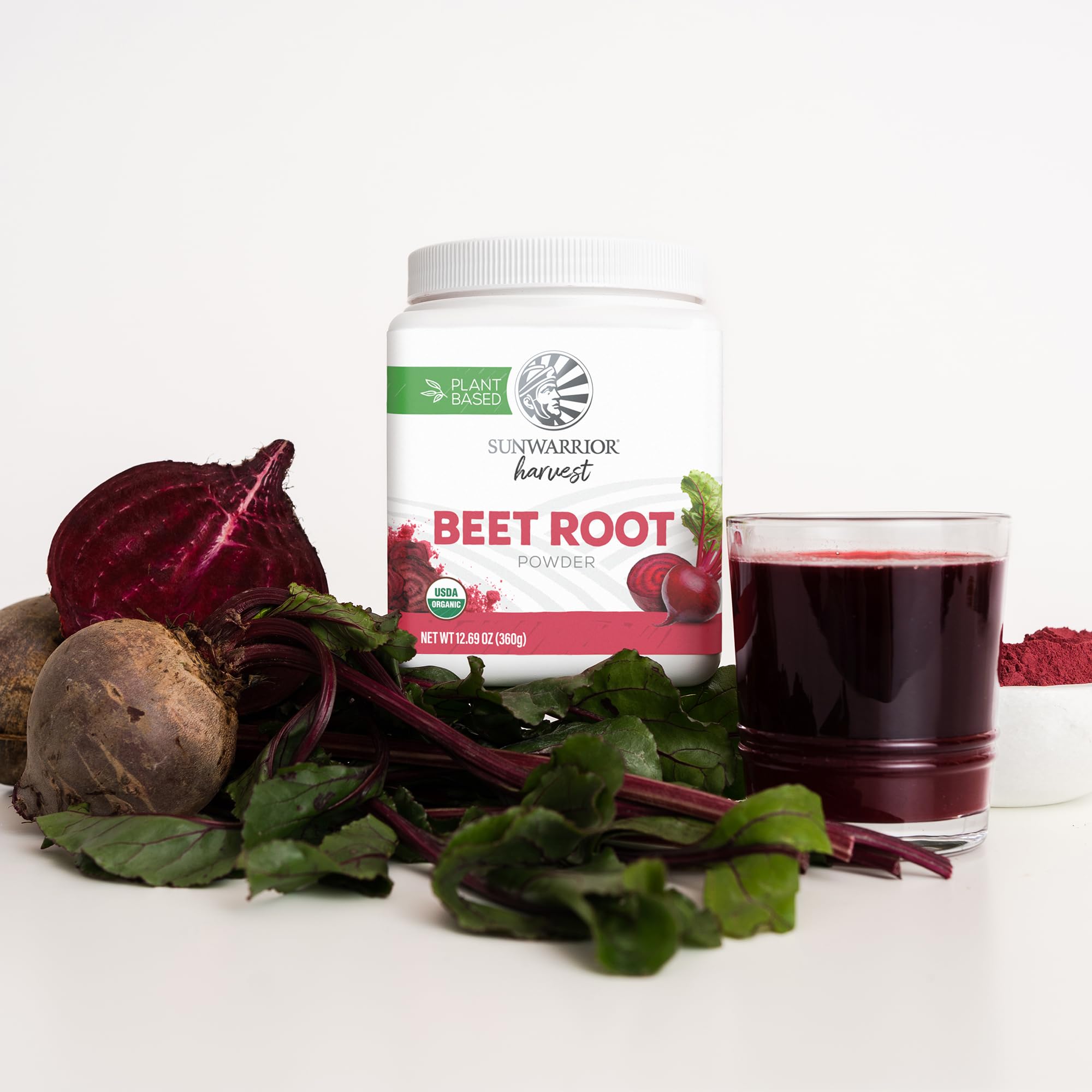 Sunwarrior etiqueta con sello USDA Organic y certificaciones claras
