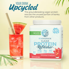Sunwarrior etiqueta de ingredientes orgánicos y fuentes vegetales