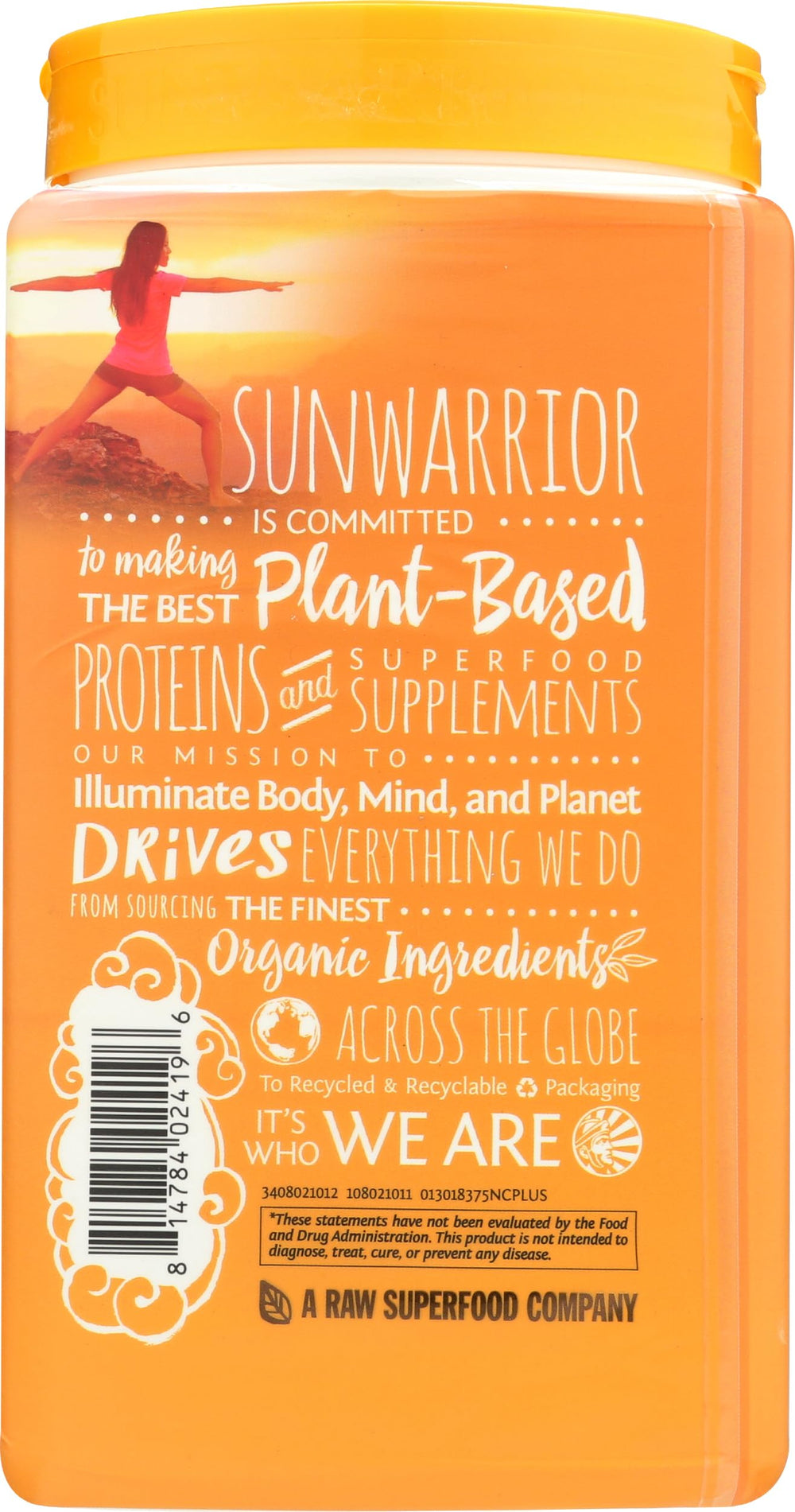 Sunwarrior cucharada con polvo muestra tamaño de la porción