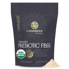 Sunwarrior frente del empaque mostrando la bolsa y la cantidad, beneficio portabilidad