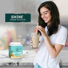 Batido con Sunwarrior en ambiente de cocina enfatizando integración en rutina diaria