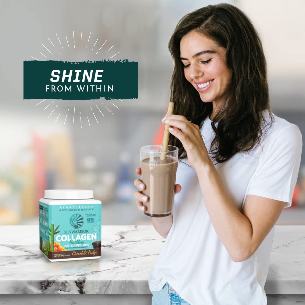 Sunwarrior polvo incorporado en receta, añade proteína y sabor