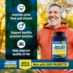 SUPER BETA PROSTATE frasco abierto con cápsulas que facilita control de dosis