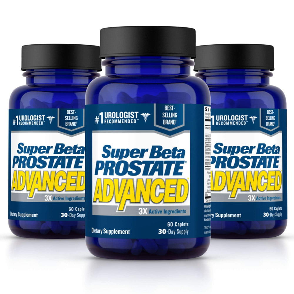 SUPER BETA PROSTATE frasco delantero muestra 180 cápsulas y conveniencia
