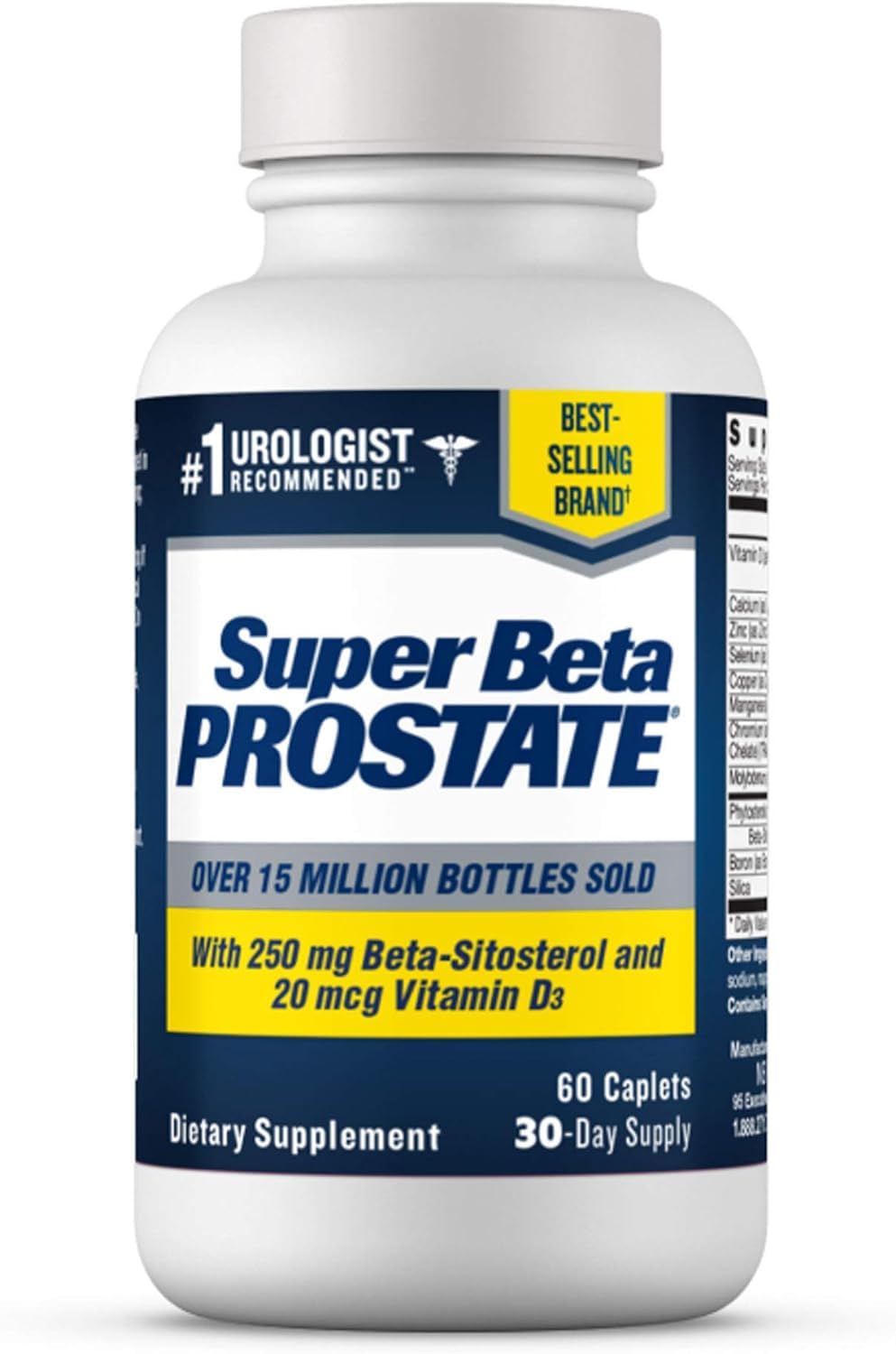 Super Beta Prostate envase frontal mostrando diseño y cantidad 60 cápsulas para identificación rápida