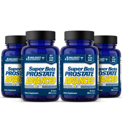 SUPER BETA PROSTATE frontal del envase mostrando 240 cápsulas y beneficio diario