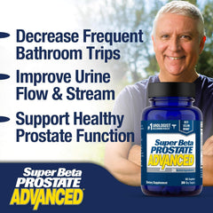 SUPER BETA PROSTATE botella junto a una mano para comparar tamaño