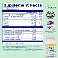 SUPER JOINT SUPPORT etiqueta con lista de ingredientes que muestra transparencia