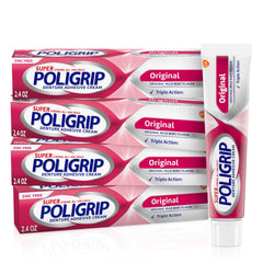 Super Poligrip frente del empaque mostrando pack de cuatro y uso confiable