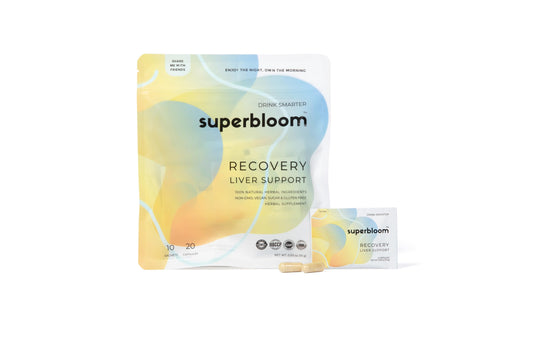 superbloom empaque frontal con diseño claro y beneficio de recuperación rápida