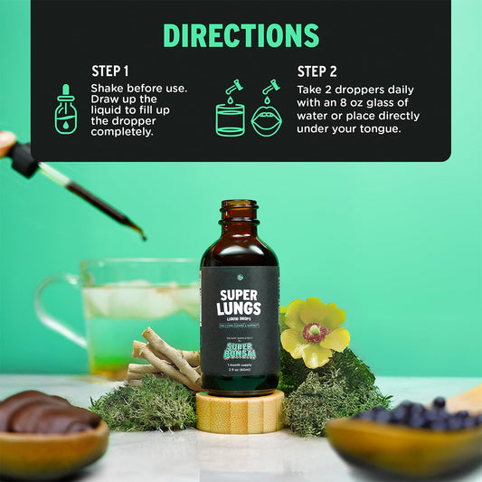 Etiqueta de SuperBonsai Super Lungs destacando ingredientes y claridad informativa