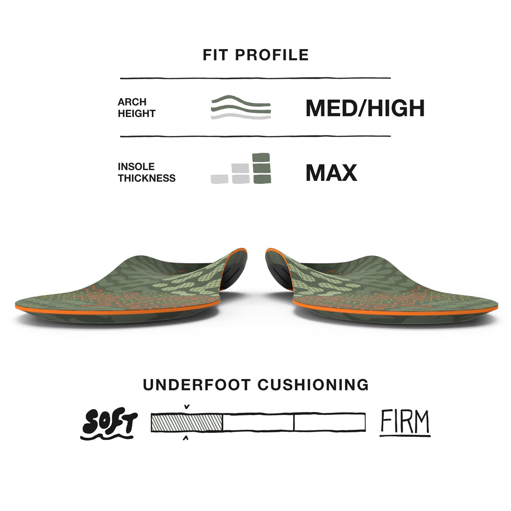 Superfeet Hike Cushion colocada dentro de una bota de senderismo para mayor estabilidad