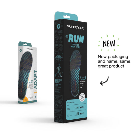Superfeet run cushion detalle de la textura MoistureWick que reduce humedad y olor