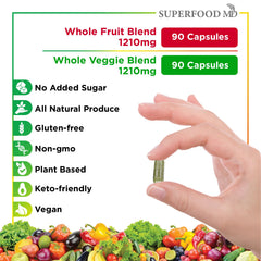 Superfood MD pack de dos botellas resaltando ahorro y suministro prolongado