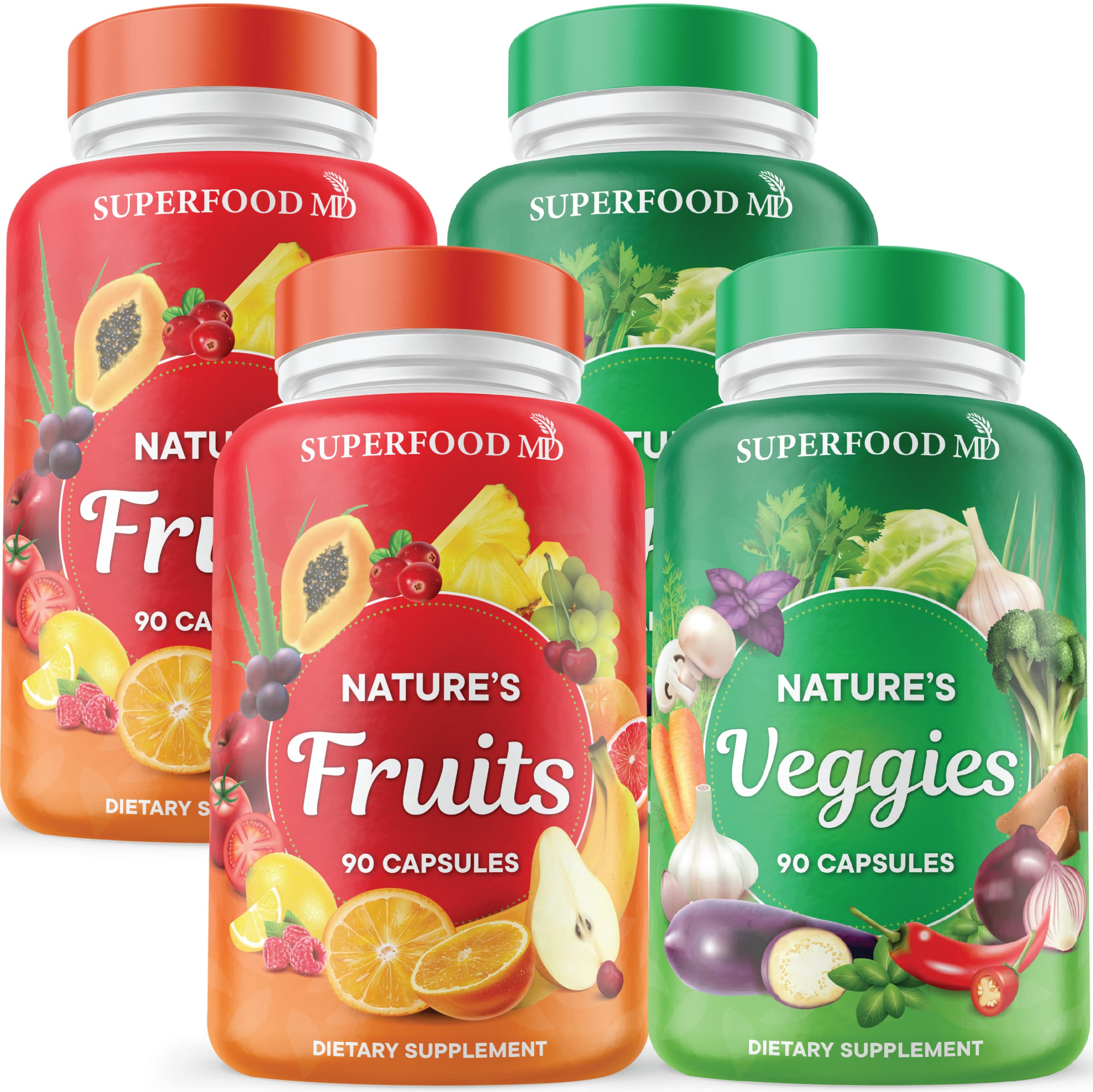 Superfood MD frente del envase mostrando diseño y cantidad de cápsulas
