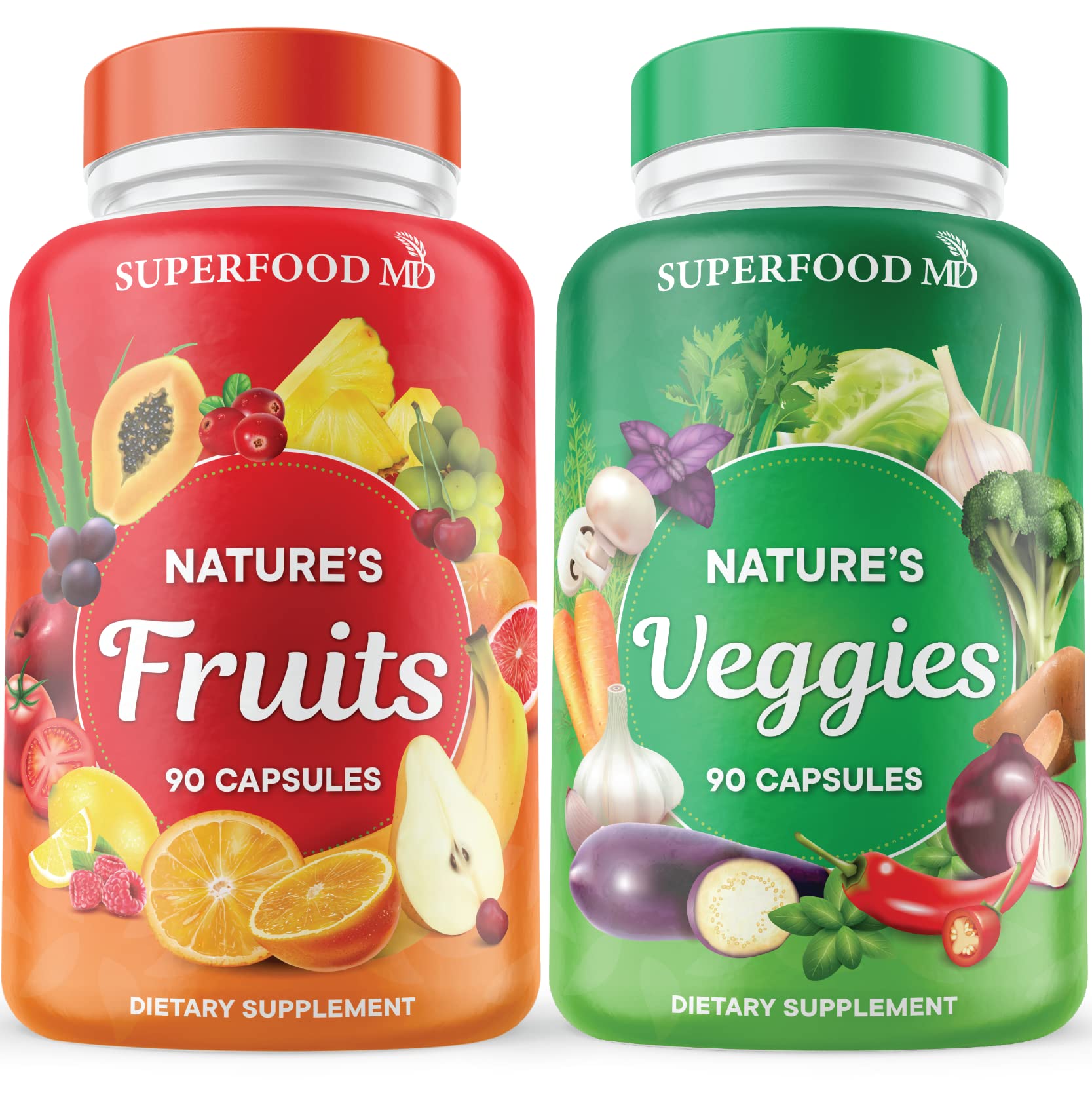 Superfood MD frontal del envase mostrando la marca y beneficio vegetal