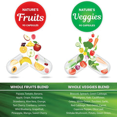 Superfood MD ingredientes frescos (frutas y verduras) que ilustran origen