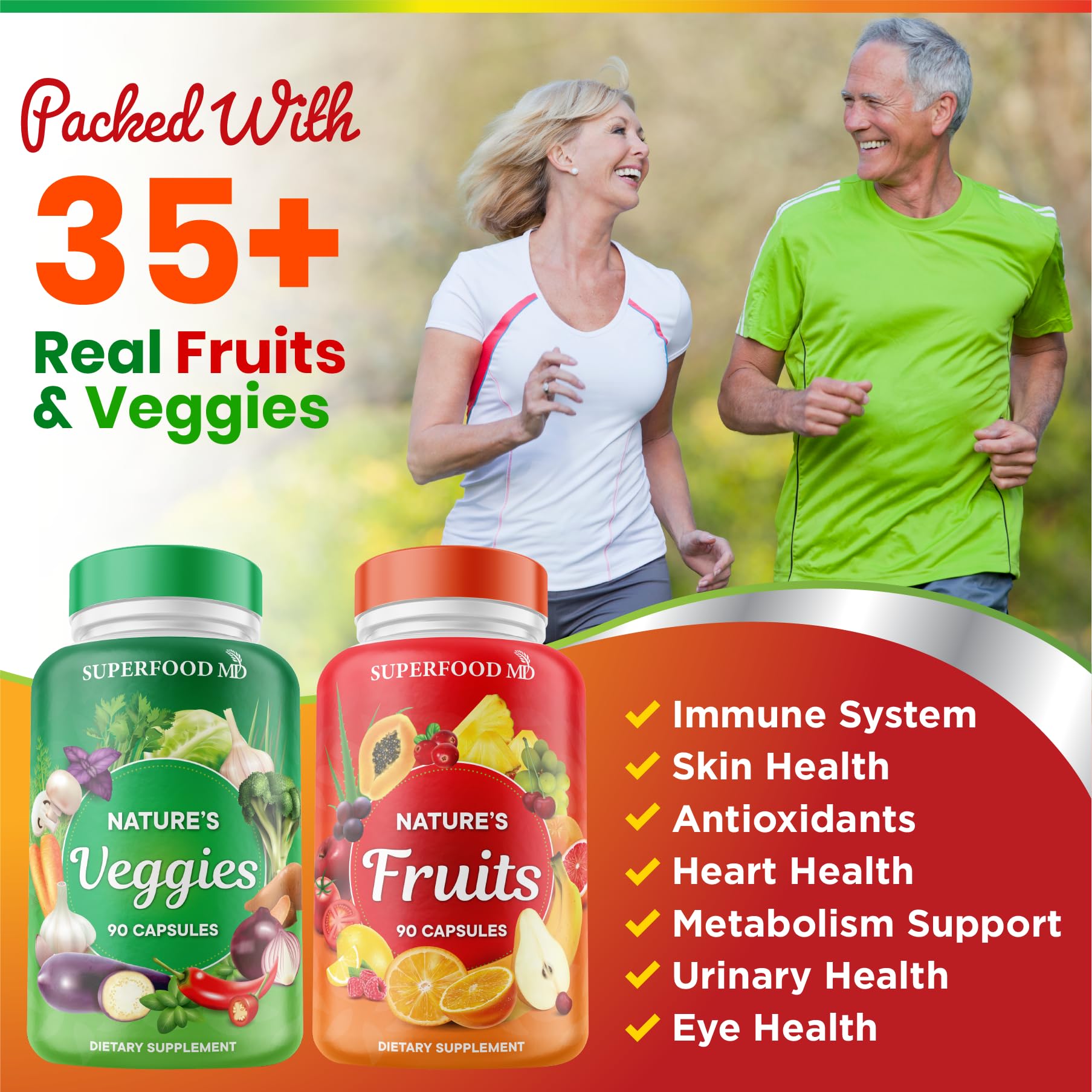 Superfood MD mezcla de frutas y verduras en polvo evidenciando variedad natural