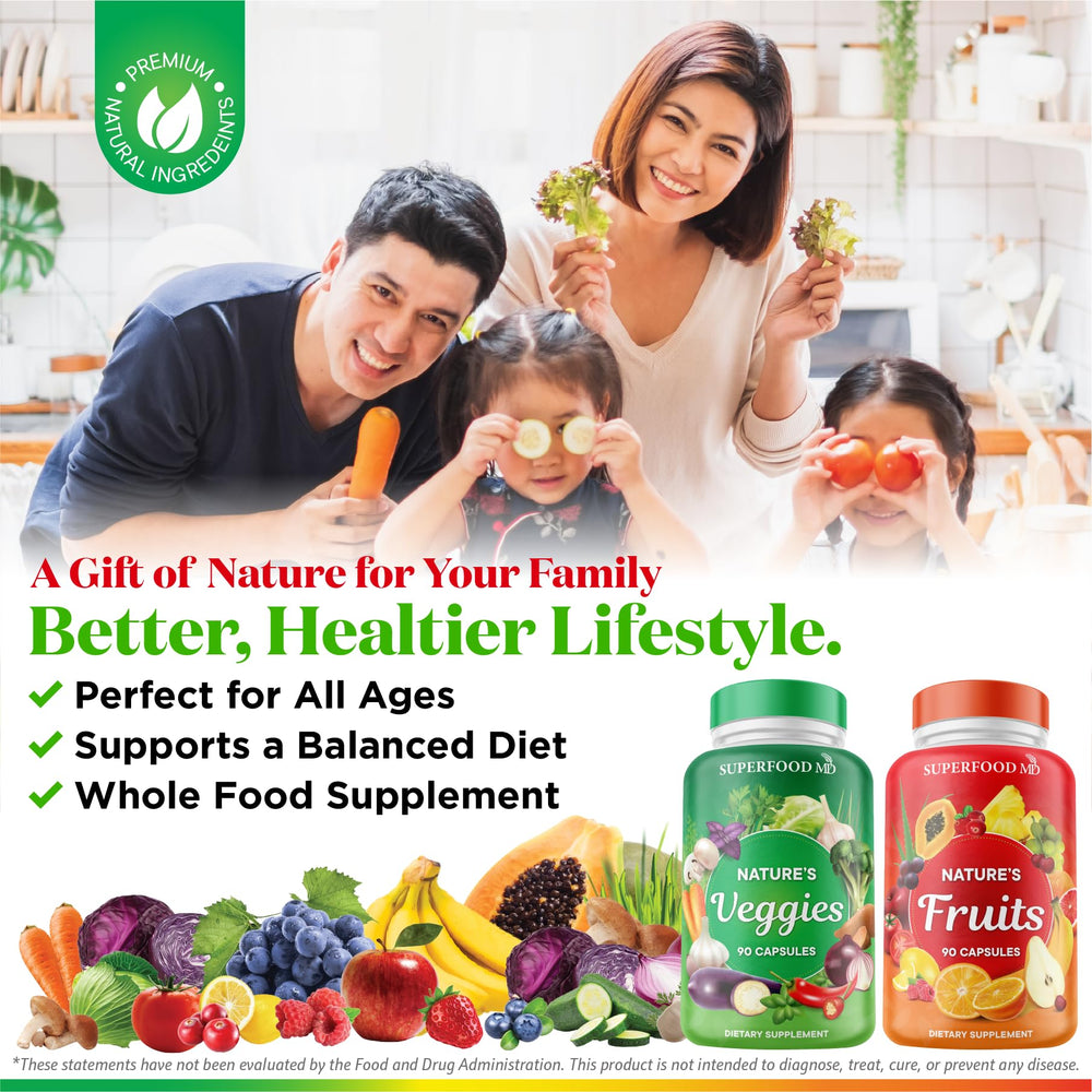 Superfood MD etiqueta con información y beneficios para lectura del comprador