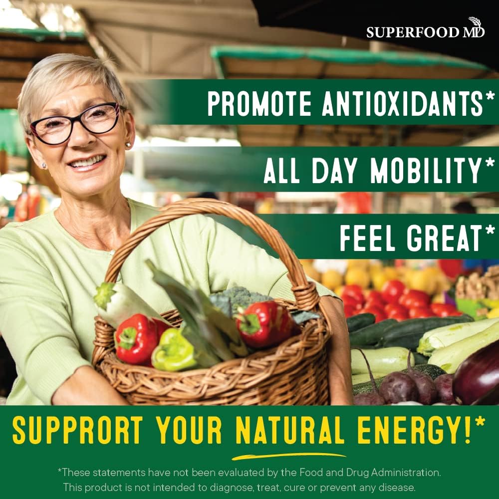 Superfood MD polvo y textura para apreciar concentración vegetal