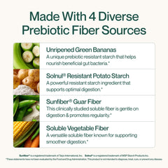 Supergut etiqueta con lista de ingredientes, transparencia y origen vegetal