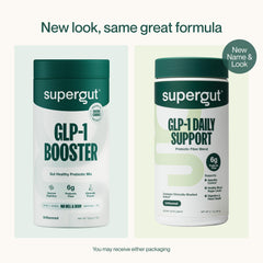 Supergut presentación con estilo de vida mostrando producto y bienestar práctico