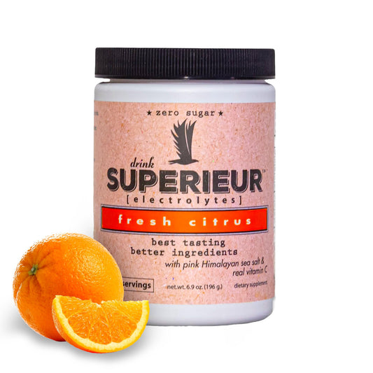 Superieur envase frontal Citrus con 70 porciones y descripción clara