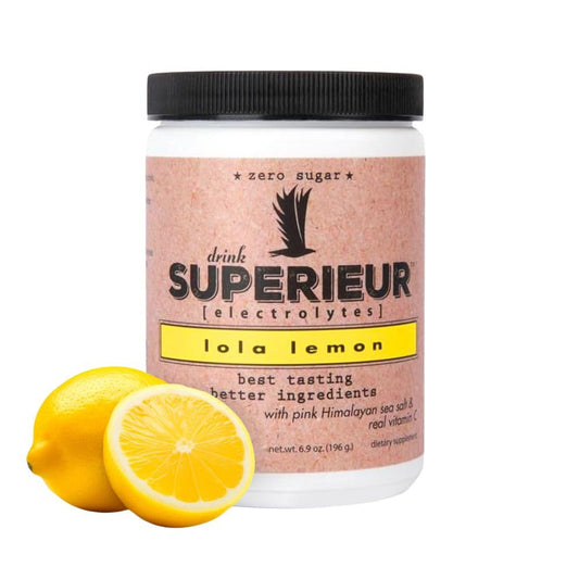Superieur Lola Lemon vista frontal del envase con sabor y beneficio de hidratación natural