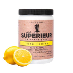 Superieur Lola Lemon vista frontal del envase con sabor y beneficio de hidratación natural