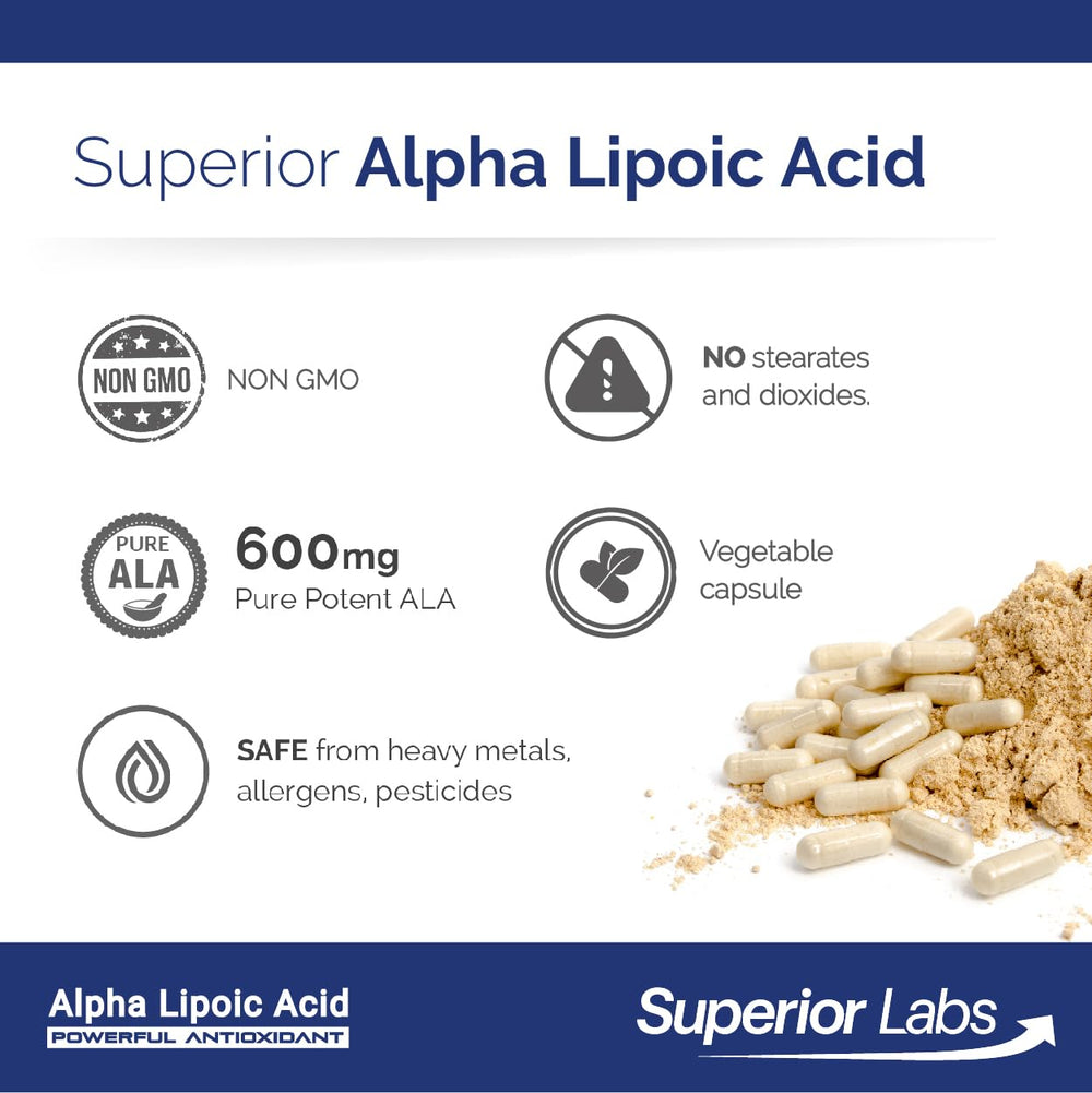 Superior Labs etiqueta con lista de ingredientes sin aditivos ni rellenos
